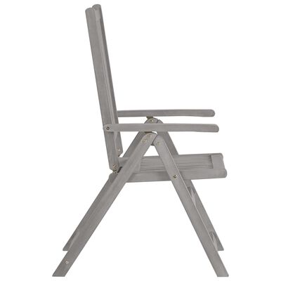 vidaXL lænestole til haven 4 stk. massivt akacietræ grå