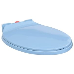 vidaXL soft close toilets&aelig;de quick release oval bl&aring;