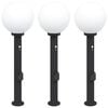 vidaXL pullertlamper med sensor og stikkontakt 3 stk. 80 cm sort IP44