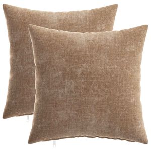 vidaXL Pudebetr&aelig;k 2 stk. HEERLEN Brun 35 x 35 cm Chenille Stof