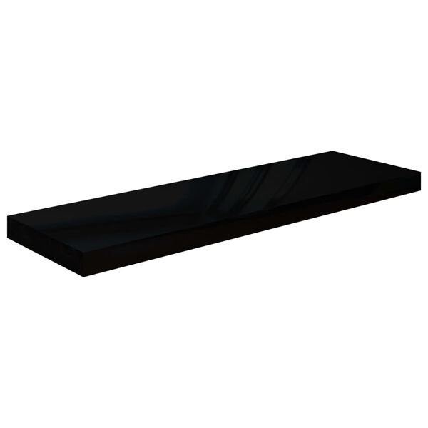 vidaXL væghylder 2 stk. 80x23,5x3,8 cm MDF sort højglans