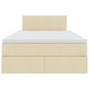 vidaXL Seng med opbevaring og LED med madras Creme 120 x 200 cm Stof