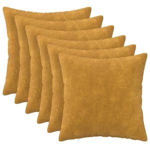 vidaXL Pudebetr&aelig;k 6 pcs HEERLEN Gul 35 x 35 cm Mikrofiber Fleece