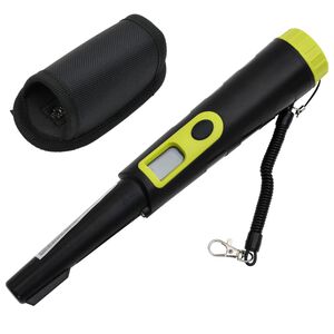 vidaXL metaldetektor med LCD-sk&aelig;rm pinpointer sort og gul