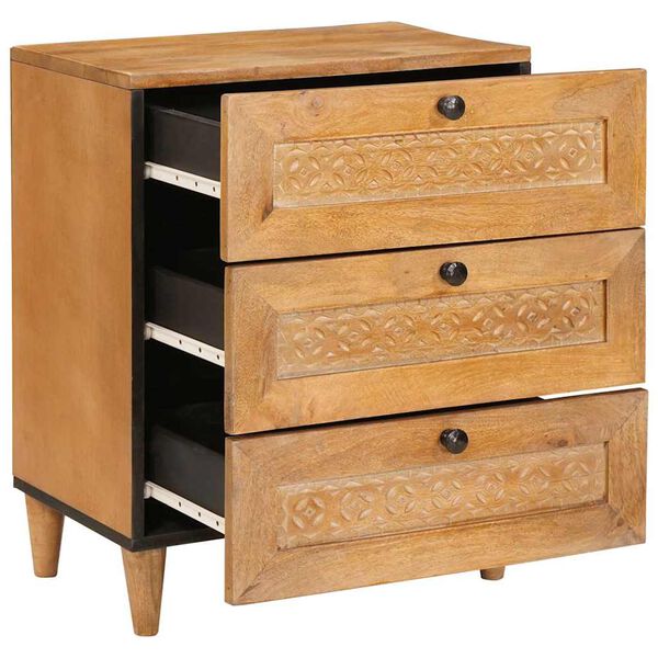 vidaXL Natskab med skuffe Lys Brun 50 x 33 x 62 cm Massivt akacietræ