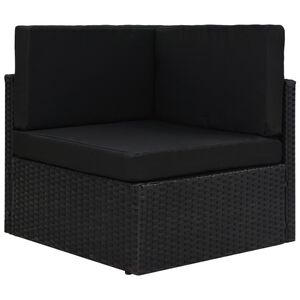 vidaXL hj&oslash;rnedel til sofa polyrattan sort