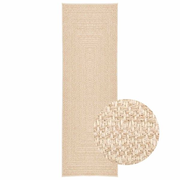 vidaXL gulvt&aelig;ppe ZIZUR beige 80x250 cm jute-look indend&oslash;rs og udend&oslash;rs