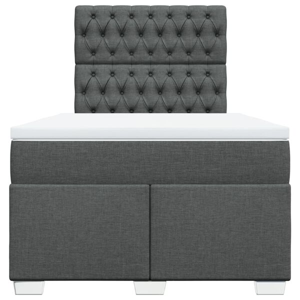 vidaXL kontinentalseng med madras 120x200 cm stof m&oslash;rkegr&aring;