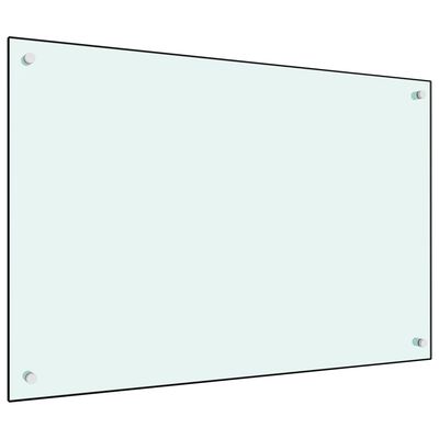 vidaXL stænkplade 90x60 cm hærdet glas hvid