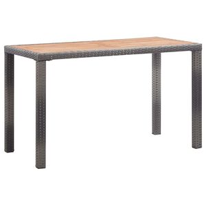 vidaXL havebord 123x60x74 cm massivt akacietr&aelig; antracitgr&aring; og brun