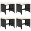 vidaXL spisebordss&aelig;t til haven 19 dele med hynder polyrattan sort