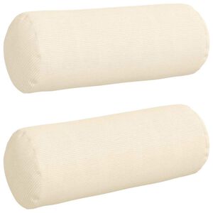 vidaXL Bolsterpuder 2 pcs Creme &Oslash; 25 x 70 cm Velourstof