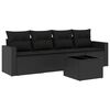 vidaXL sofas&aelig;t til haven 5 dele med hynder polyrattan sort