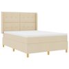 vidaXL Box spring seng med madras Creme 140 x 200 cm Stof