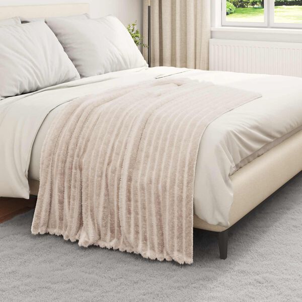 vidaXL Throw t&aelig;ppe Beige 150 x 130 cm Fleece