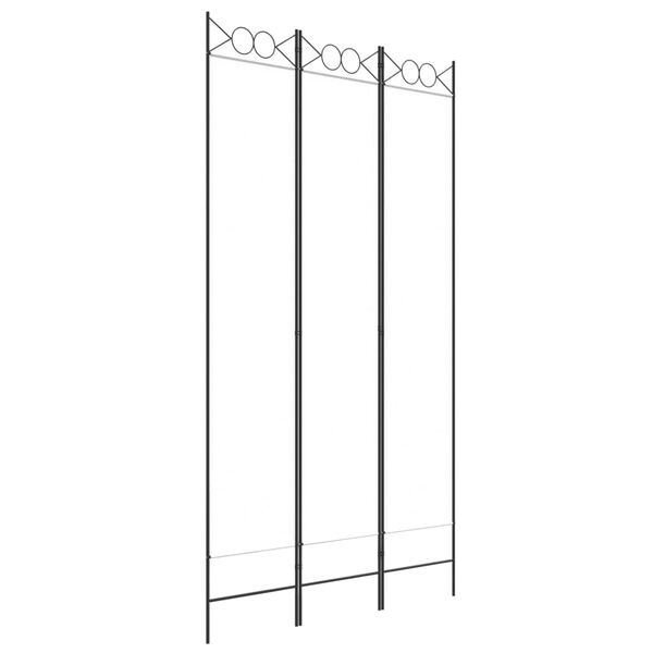 vidaXL 3-panels rumdeler 120x220 cm stof hvid