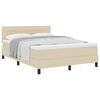 vidaXL Box spring seng med pude med hovedg&aelig;rde Creme 140 x 190 cm Stof