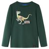 Lang&aelig;rmet T-shirt til b&oslash;rn str. 92 m&oslash;rkegr&oslash;n