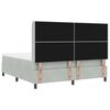 vidaXL Box spring seng med hovedg&aelig;rde Lysegr&aring; 180 x 200 cm Fl&oslash;jl