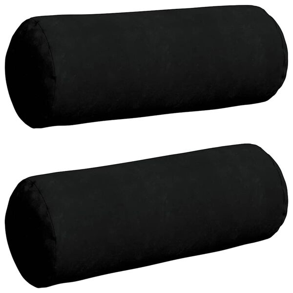 vidaXL Bolsterpuder 2 pcs Sort Ø 25 x 70 cm Mikrofiberstof