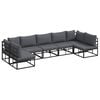 vidaXL Havesofa S&aelig;t 7 stk. Sort Aluminium