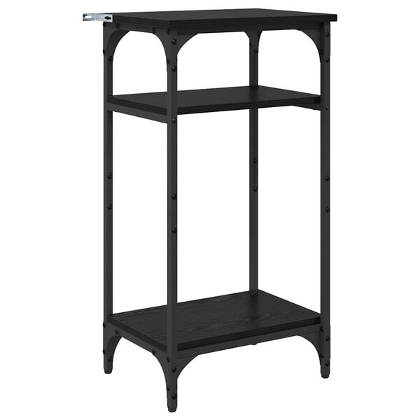 vidaXL Sidebord med hylde Sort eg 40 x 30 x 75 cm Konstrueret tr&aelig;