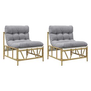 vidaXL Have Stol 2 pcs Lysegr&aring; 75 x 75 x 71 cm St&aring;l