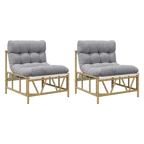 vidaXL Have Stol 2 pcs Lysegrå 75 x 75 x 71 cm Stål