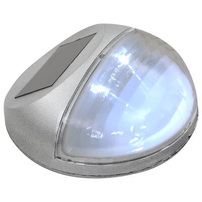 vidaXL væghængte LED-solcellelamper 12 stk. rund sølvfarvet