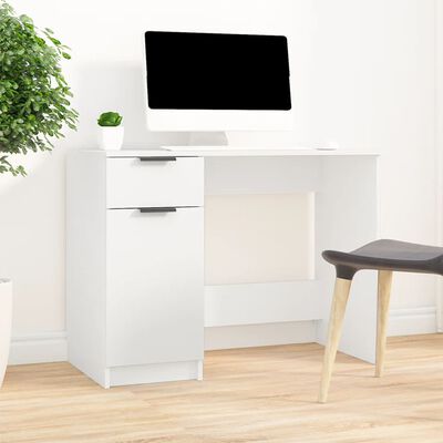 vidaXL skrivebord 100x50x75 cm konstrueret træ hvid