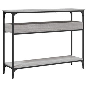 vidaXL konsolbord med hylde 100x29x75 cm konstrueret tr&aelig; gr&aring; sonoma-eg
