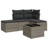 vidaXL sofas&aelig;t 5 dele med hynder polyrattan gr&aring;