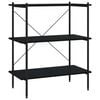vidaXL reol med 3 hylder 80x40x92 cm sort