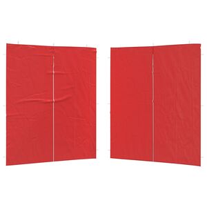 vidaXL Festasidev&aelig;g 2 pcs R&oslash;d 200 x 195 cm PE og st&aring;l