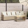 vidaXL 5-personers havesofa med hynder polyrattan beige