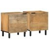 vidaXL sengeborde 2 stk. 40x33x46 cm massivt mangotr&aelig; brun