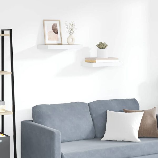 vidaXL v&aelig;ghylder 2 stk. 50x23x3,8 cm MDF egetr&aelig;sfarve og hvid