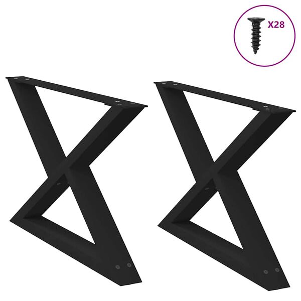 vidaXL sofabordsben 2 stk. sort 70 x (42-43,3) cm st&aring;l