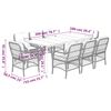 vidaXL spisebordss&aelig;t til haven 9 dele med hynder polyrattan sort