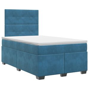 vidaXL Boxmadras med topmadras med hovedg&aelig;rde Bl&aring; 120 x 190 cm Fl&oslash;jl