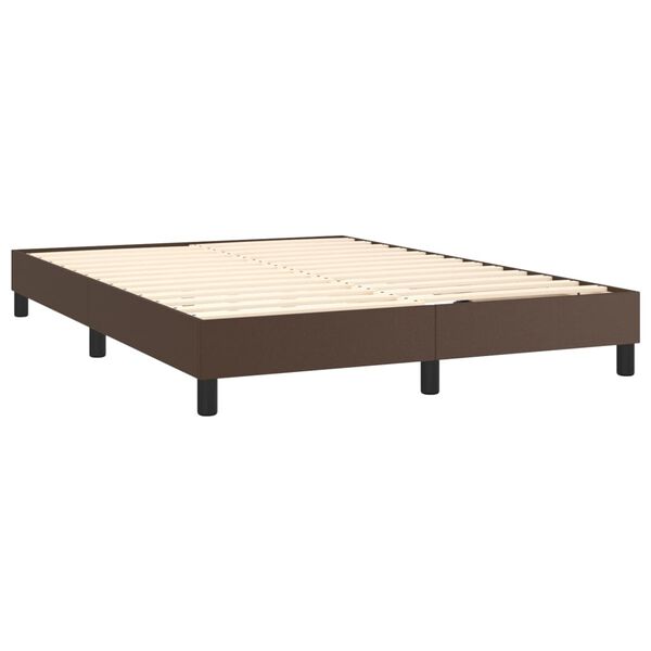 vidaXL Boxspring sengeramme 140x200 cm kunstl&aelig;der brun