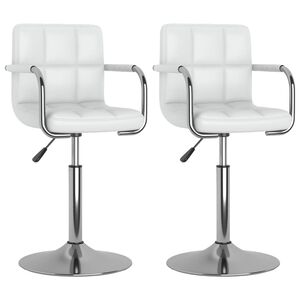 vidaXL drejelige spisebordsstole 2 stk. kunstl&aelig;der hvid