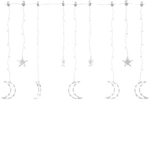 vidaXL fairy lights-lysk&aelig;der stjerne og m&aring;ne 138 LED'er kold hvid