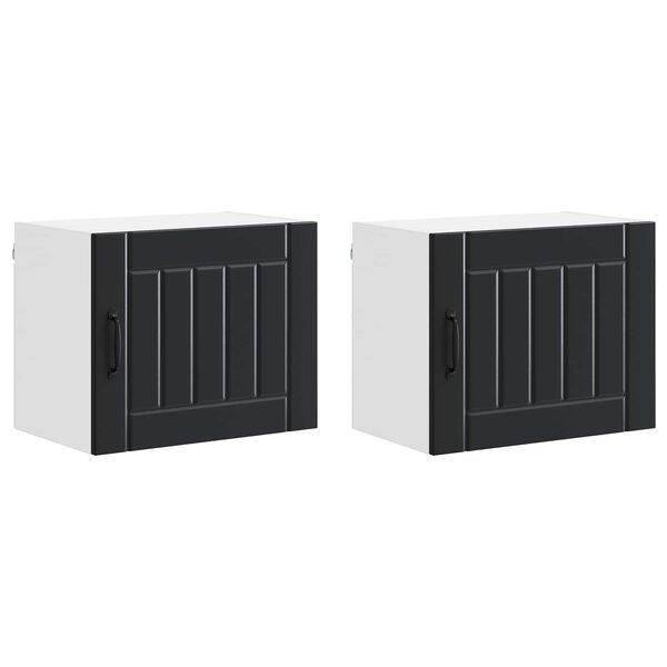 vidaXL K&oslash;kkenskab Lucca 2 pcs Sort 50 x 31 x 40 cm Konstrueret tr&aelig;