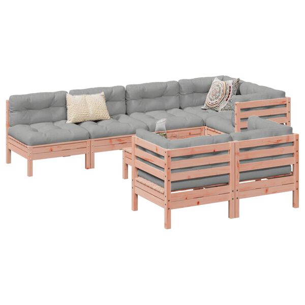 vidaXL sofas&aelig;t til haven 8 dele med hynder massivt douglasgran