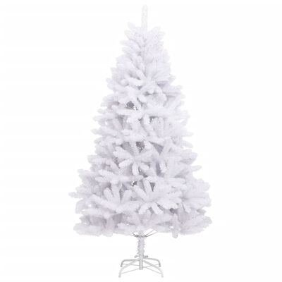 vidaXL kunstigt juletræ med juletræsfod 240 cm hængslet hvid