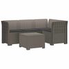 vidaXL 4-personers Have Sofa med Hynder Rattan Look PP Lysegr&aring;