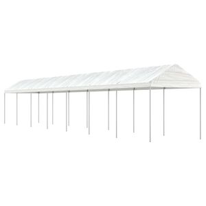 vidaXL pavillon med tag 15,61x2,28x2,69 m polyethylen hvid