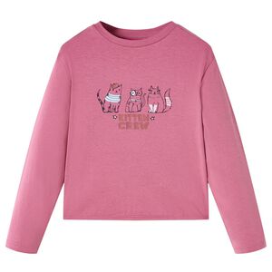 Lang&aelig;rmet T-shirt til b&oslash;rn str. 104 cm pink