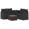 vidaXL Sofa S&aelig;t 6 stk. Sort Poly Rattan og St&aring;l
